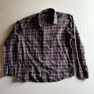 UNTUCKit Shirt Mens XL Gray Black Red White Tartan Plaid Flannel Long‎ Sleeve